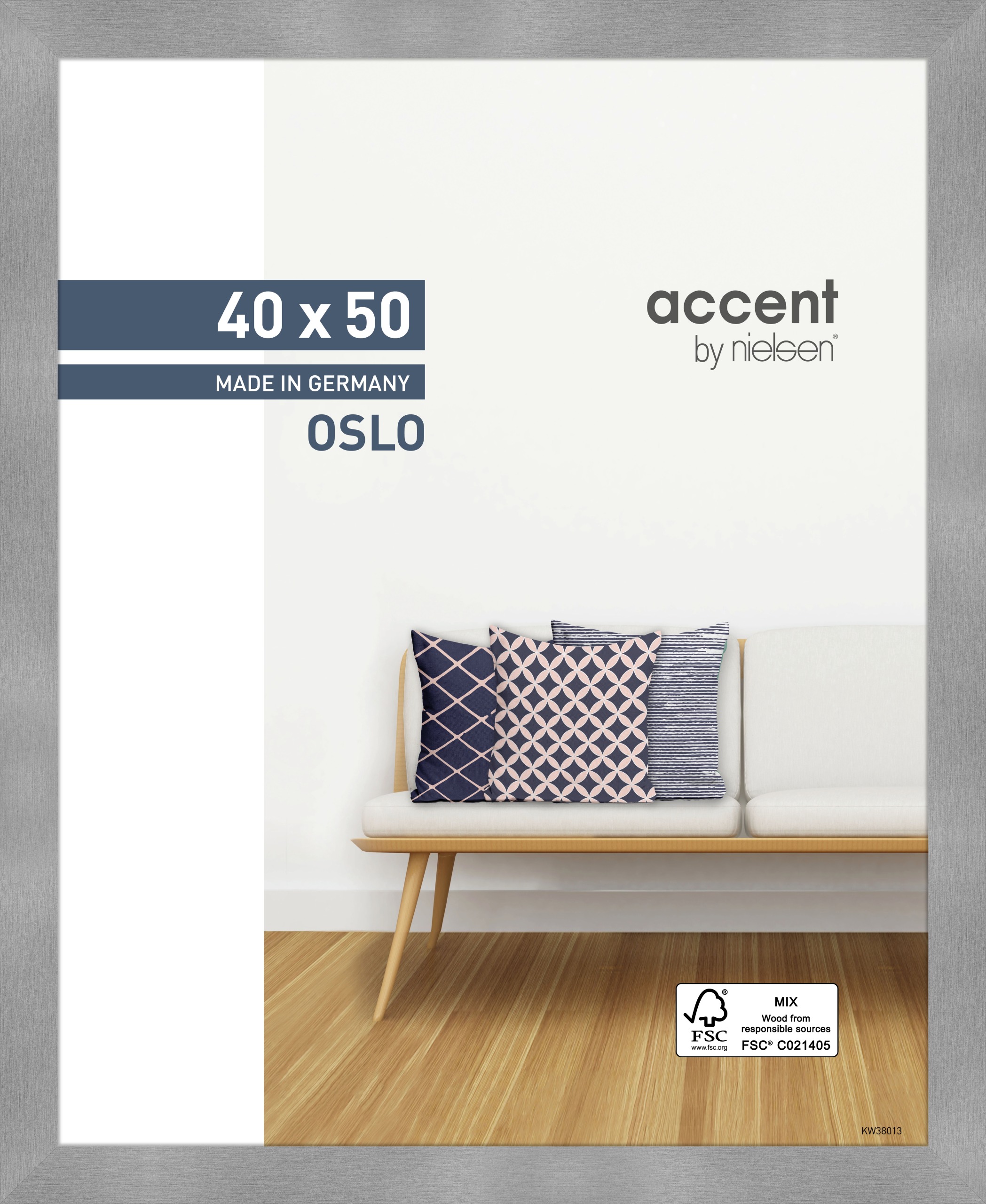 Accent by Nielsen Holz Bilderrahmen Oslo ca. 40x50cm in Farbe Silver