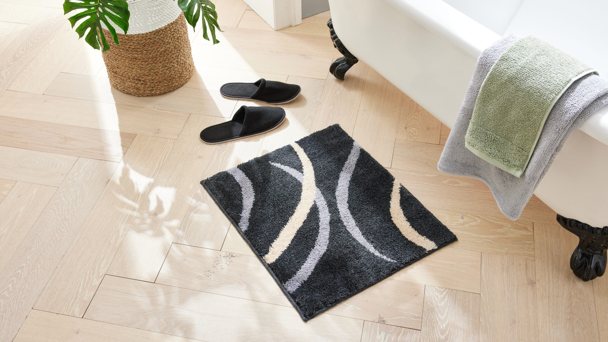 Interliving Badteppich IL-9111 ca. 65x115cm in Farbe anthrazit