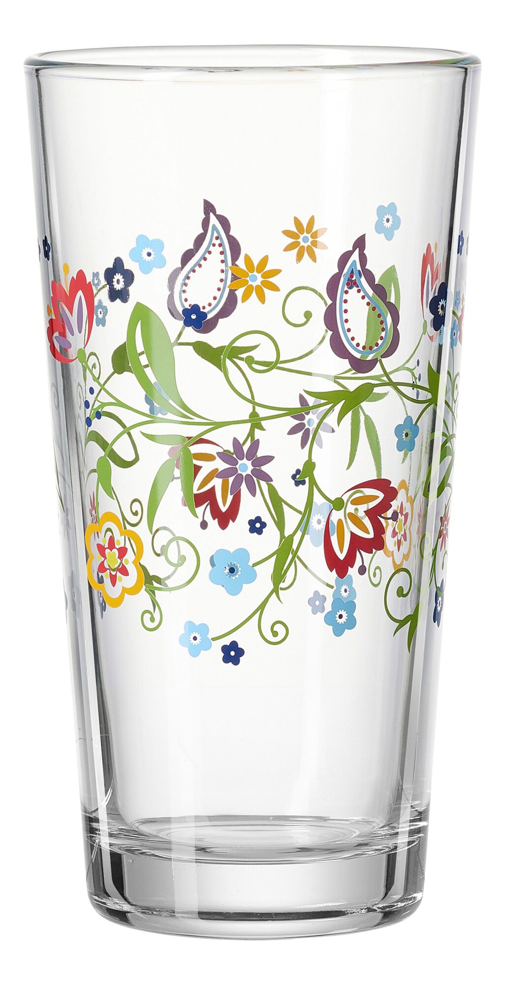 Ritzenhoff & Breker Trinkglas SHANTI 380ml aus Kalk-Soda klar/bunt Ritzenhoff & Breker Trinkglas SHANTI 380ml aus Kalk-Soda klar/bunt, Glas, Tasse, Blumenmuster, Transparent, Sedmak