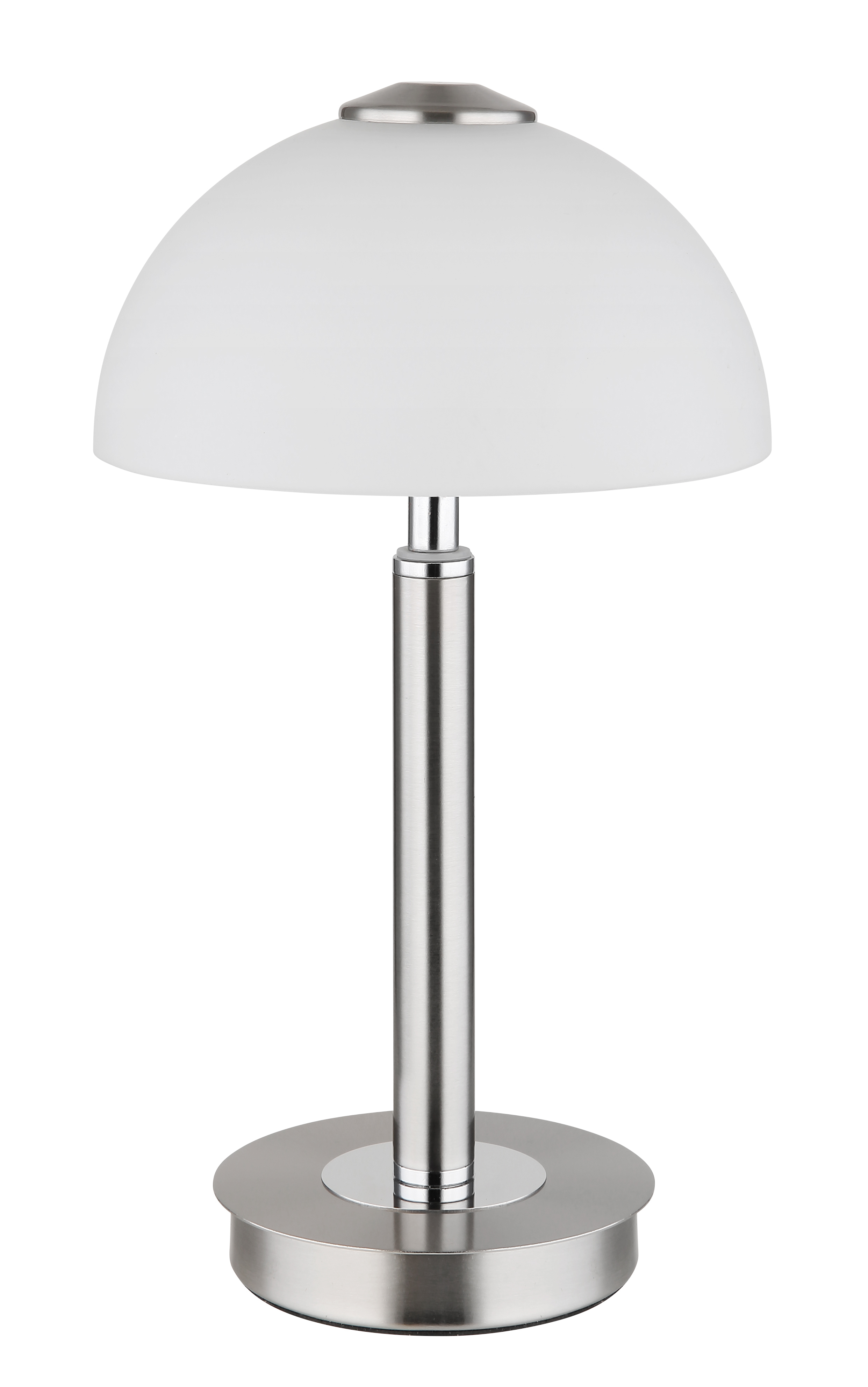Globo Tischleuchte in Metall Nickel matt Glas opal