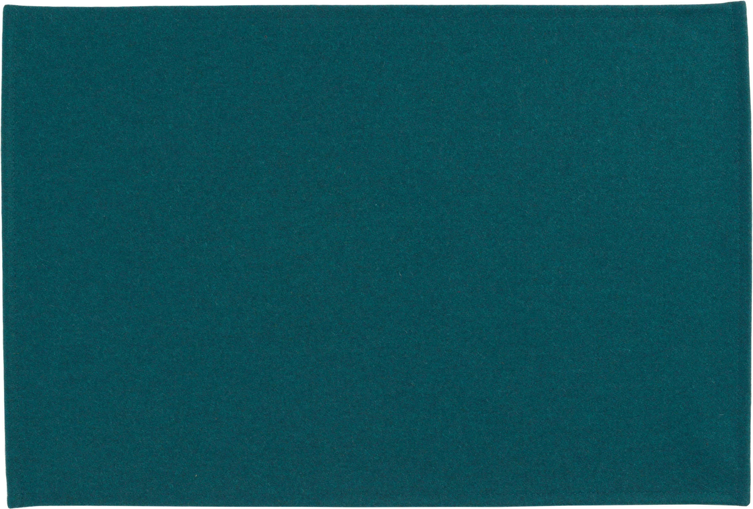Sander Tischläufer WOOL ca. 50x140cm in Farbe teal, teal, Filz, Karten, Stoff, Rechteck