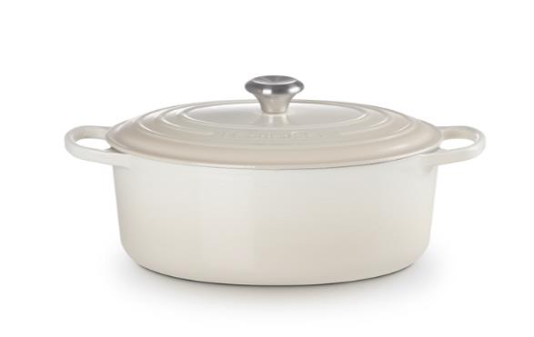 Le Creuset Bräter Sig 31cm in Farbe Meringue, Topf, Kasserolle, Emailliert, Cremefarben, Gusspfanne