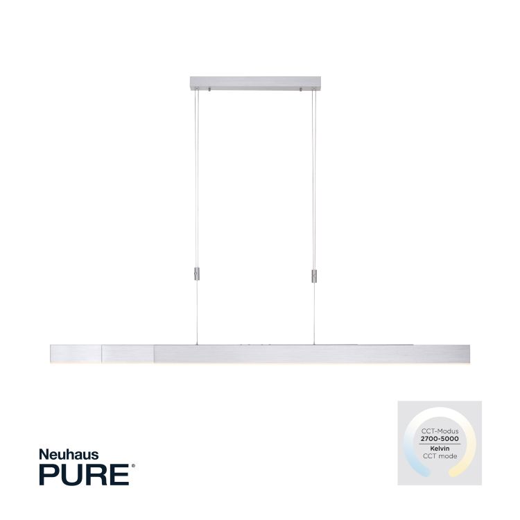 Paul Neuhaus LED-Pendelleuchte PURE MOTO 3-flammig in Farbe aluminium, Elektronik, Bildschirm