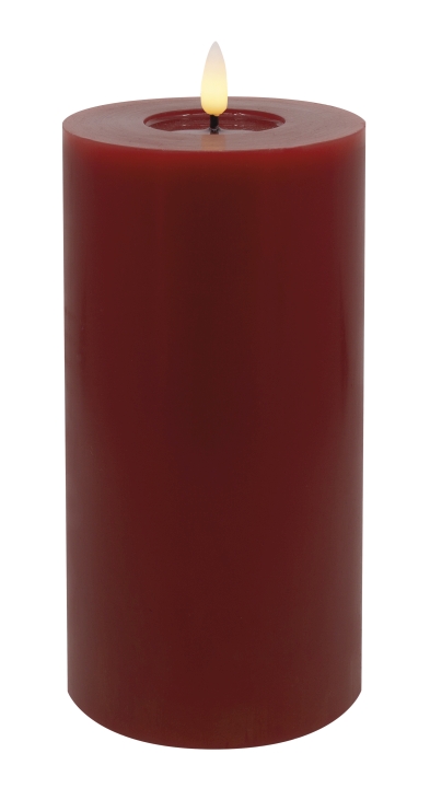 L.C. Wholesaler LED-Stumpenkerze WINTER ca. Ø 10, H 20cm in red smooth, 10x20cm
