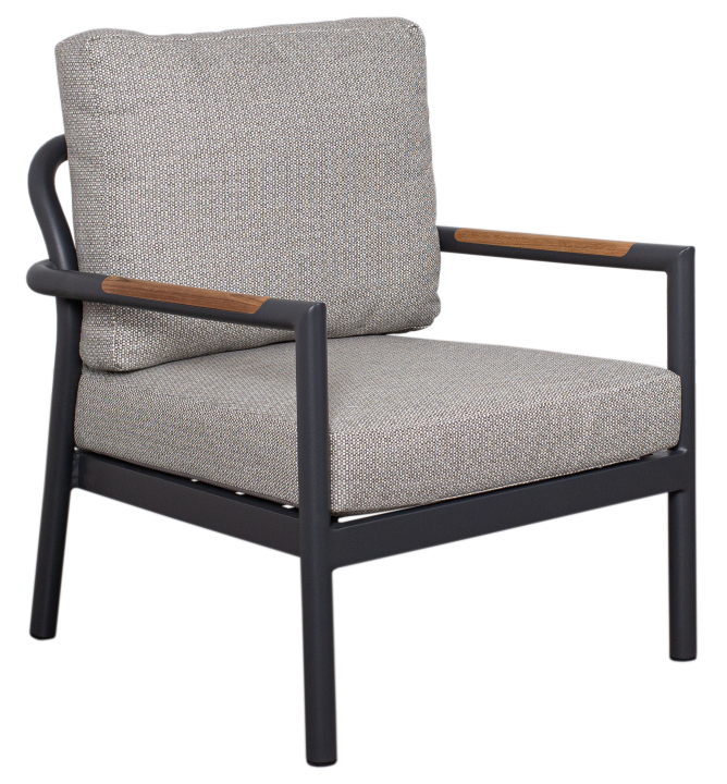 deVries Loungeset VALENCIA 4-teilig in Gestellfarbe anthrazit/Sitzkissen uni grey