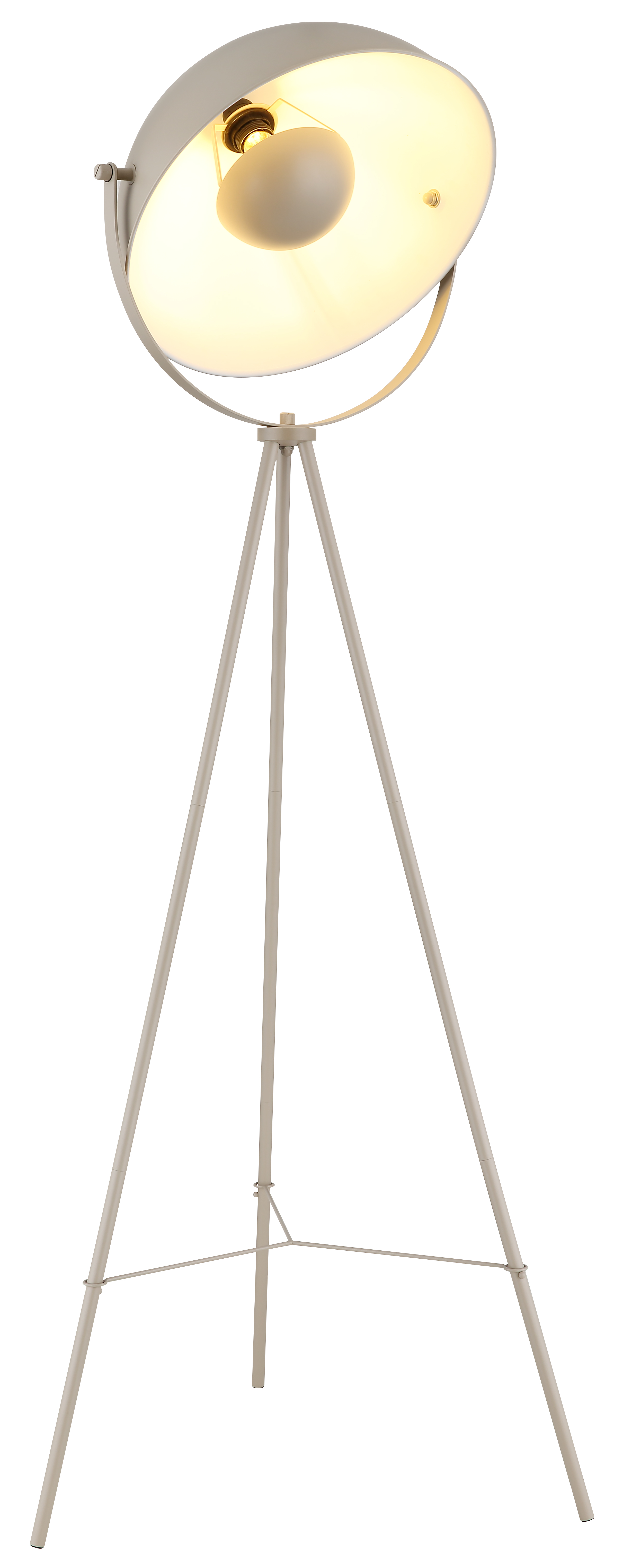 Stehleuchte in Fb. Sandfarben, Stehleuchte, Tripod, Lampenschirm, Stativlampe, Beleuchtung