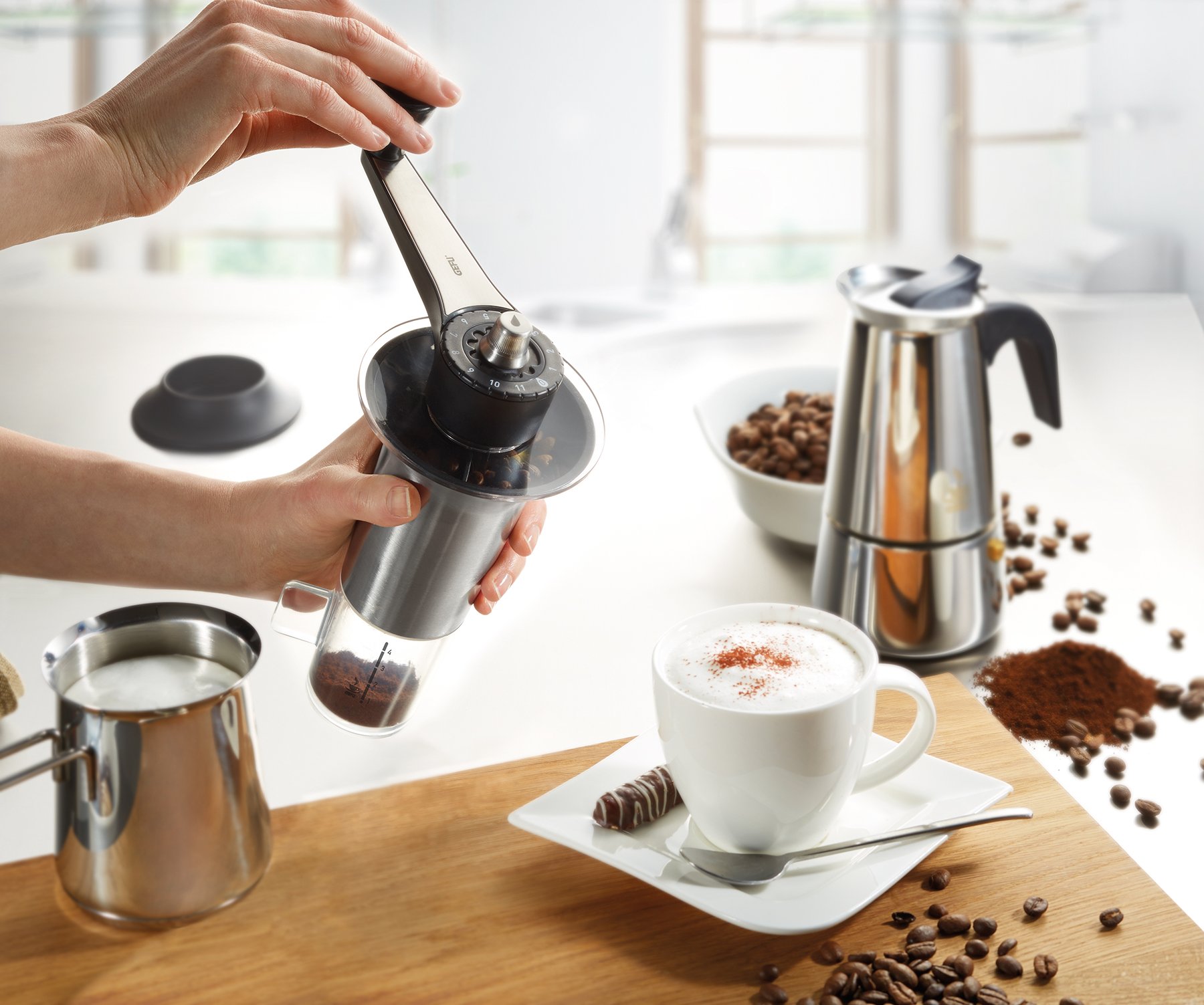 GEFU Kaffeemühle Lorenzo schwarz/silber