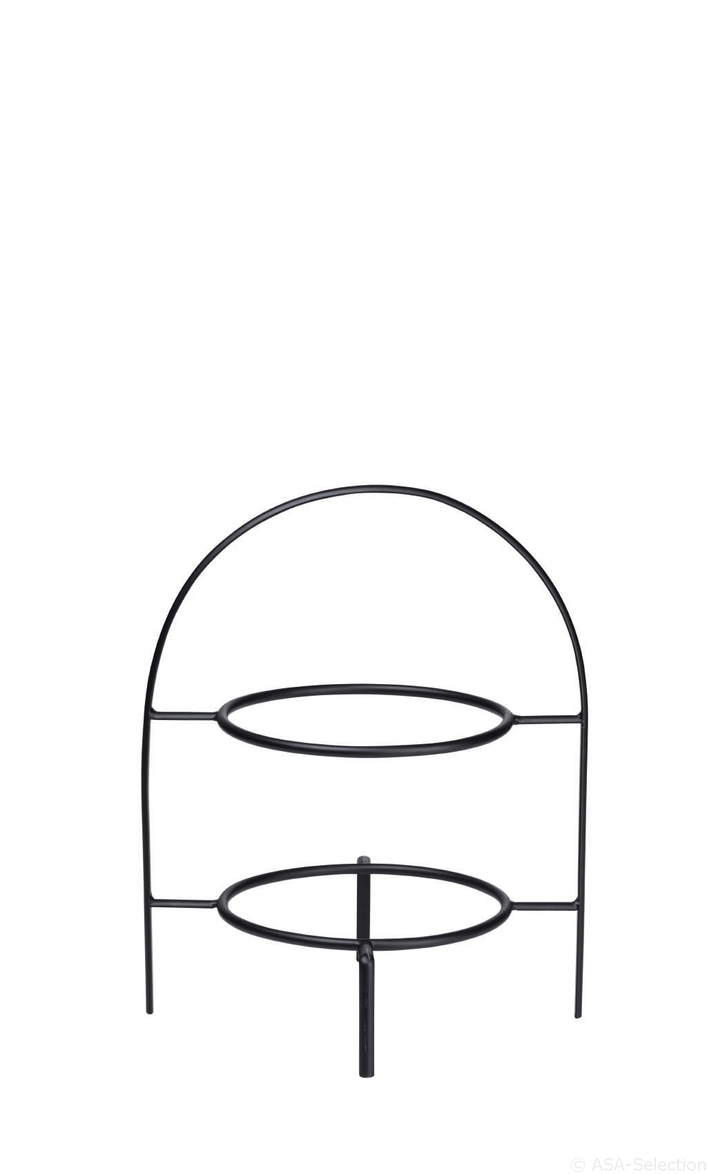 ASA Selection Etagere 2-stufig für LIGNE NOIRE in Farbe schwarz matt, Kaffeetisch, Mobiliar, Tabelle, Schablone