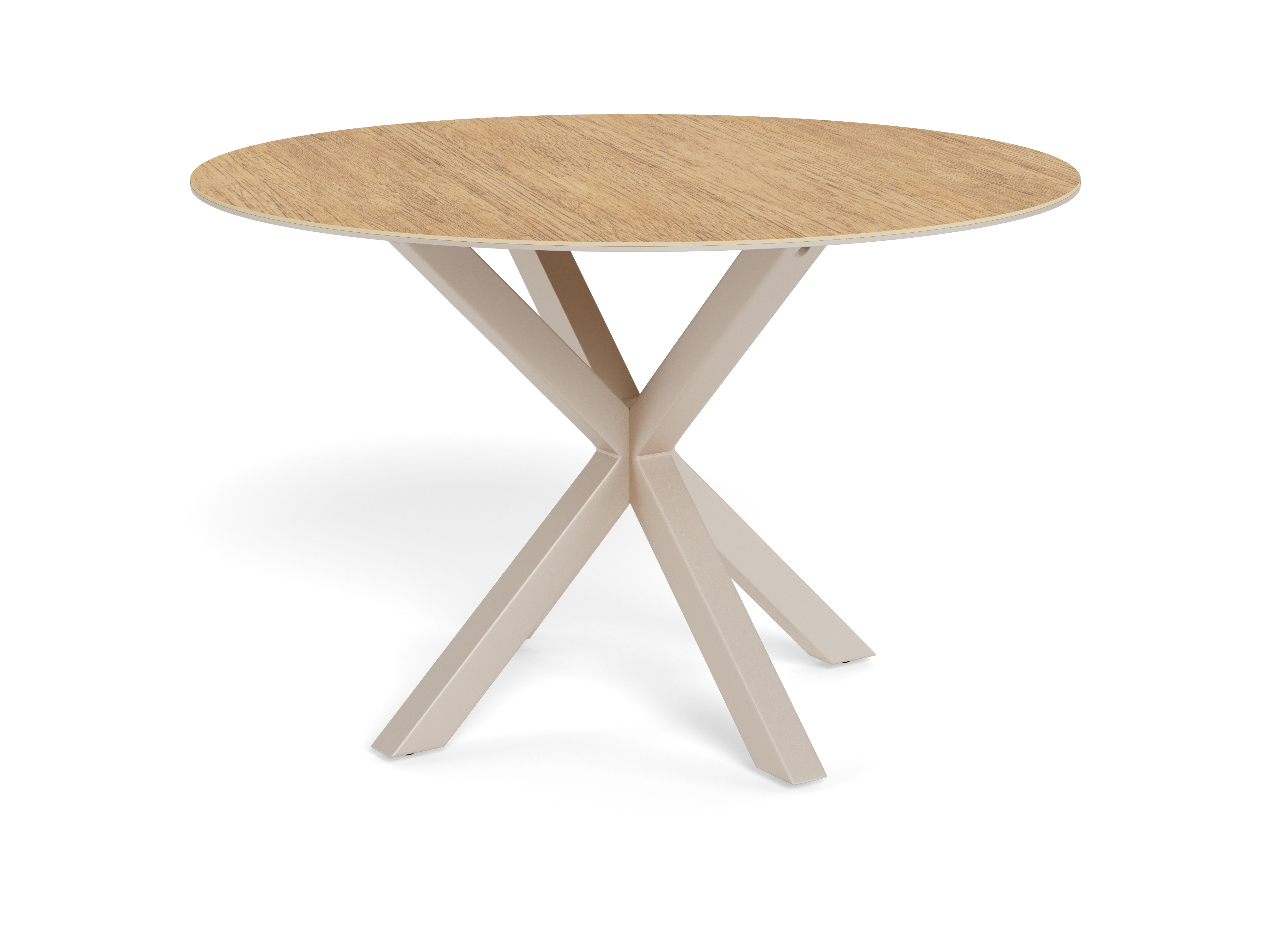 Esstisch HEAVEN in Platte Keramik Wildeiche, Esstisch, Runder Tisch, Holztop, Gestell, Beige