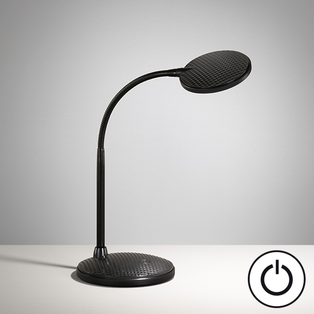 Fischer & Honsel LED-Tischleuchte WORK 1-flammig in Farbe Kunststoff schwarz, Lampe, Elektrisches Gerät, Mikrophon, Tischlampe