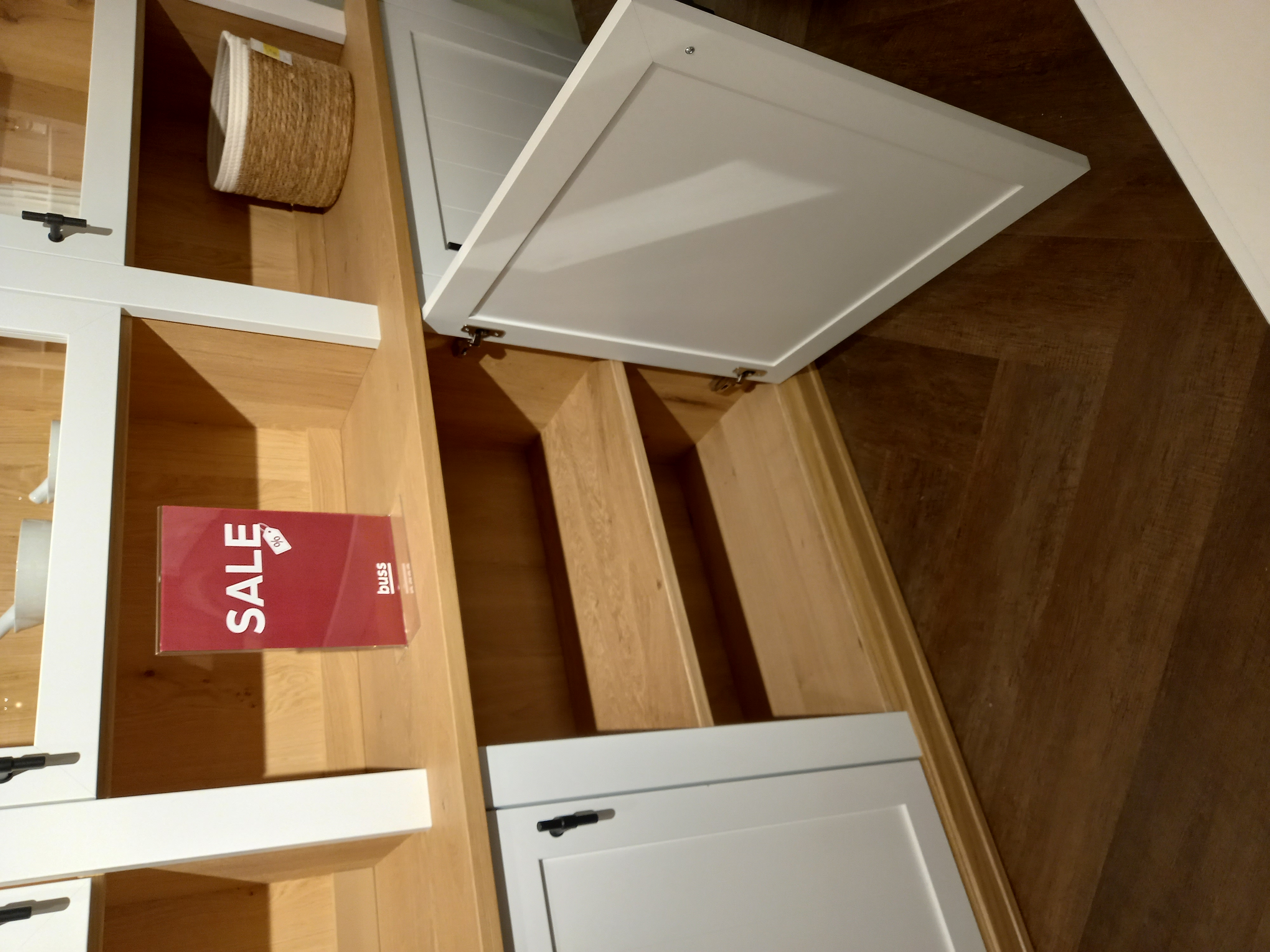 SCHÖNER WOHNEN-Kollektion Bücherwand VILAGE ca. B238 H266 T43/33 cm in weiß / Akzent Asteiche PG.1, Holz, Innenarchitektur, Hartholz, Sperrholz, Schrank
