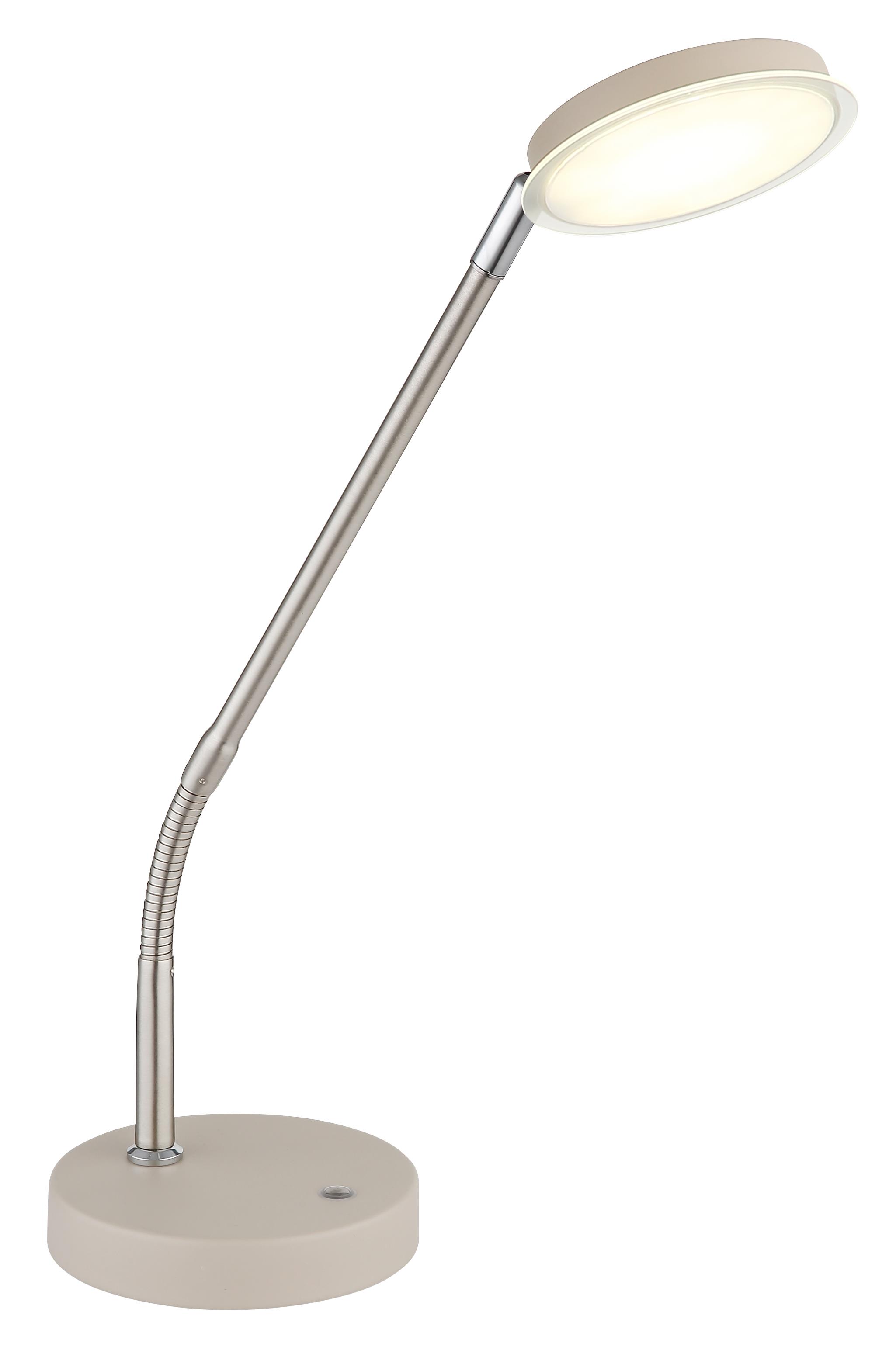 Globo LED-Tischleuchte SILVIO 1-flammig in Farbe sandfarben matt, satiniert, Globo LED-Tischleuchte SILVIO 1-flammig in Farbe sandfarben matt, satiniert,, Tischlampe, Leselampe, Stehlampe, LED-Lampe, Metall