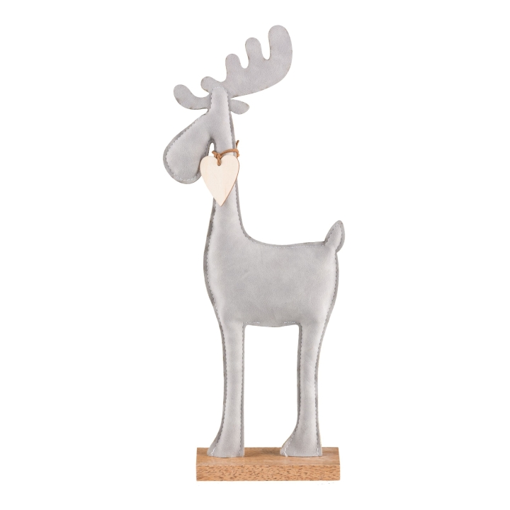 Gasper Lederimitat Hirsch 2fa.sort in Farbe Hellgrau, Figur