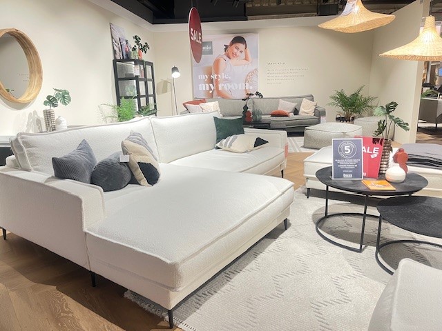 Roomio Eckkombination NO. 4102 ca. 190x272cm in Stoff Loop white
