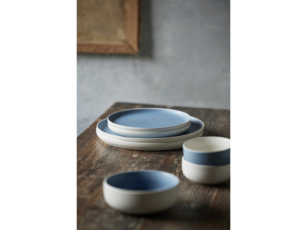 F&H Speiseteller STUDIO ROUND NORTH in Farbe Matte white/Matte river