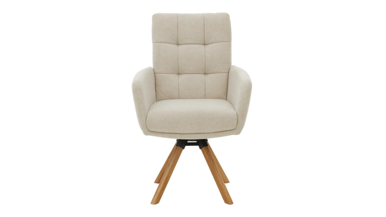 Interliving Armlehnenstuhl INTERLIVING-5116 in Stoff Cyber natural cremeweiß Interliving Armlehnenstuhl INTERLIVING-5116 in Stoff Cyber natural cremeweiß, Sessel, Beige, Stuhl, Holzfuß, Polsterstuhl