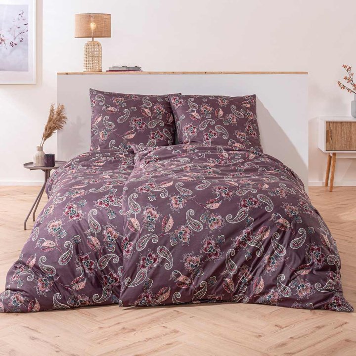 Bettwäsche-Set ca. 135x200cm in Mauve