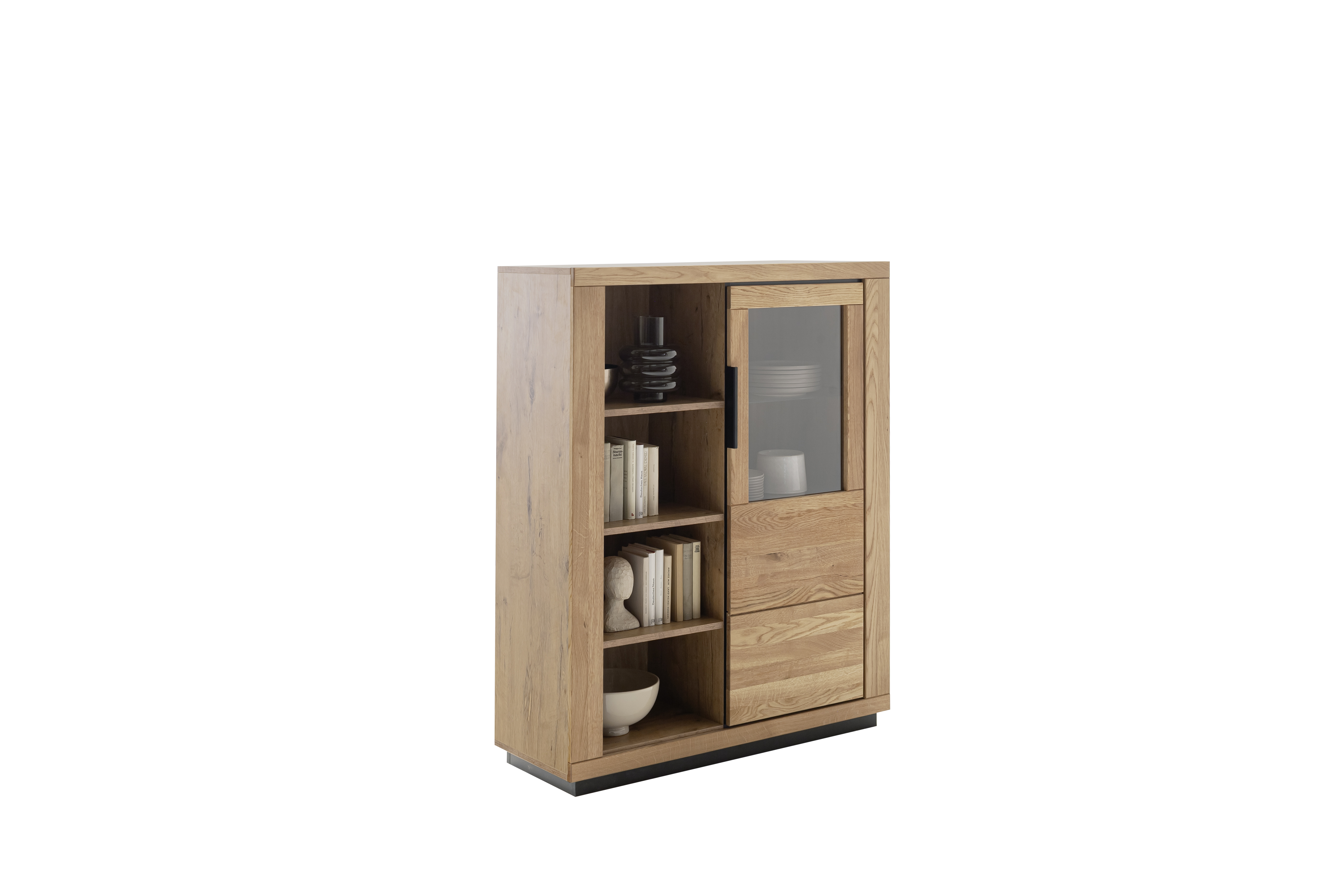 MCA Direkt Kombihighboard GRENO ca. B98 H145 T40 cm in Front Wildeiche massiv geölt