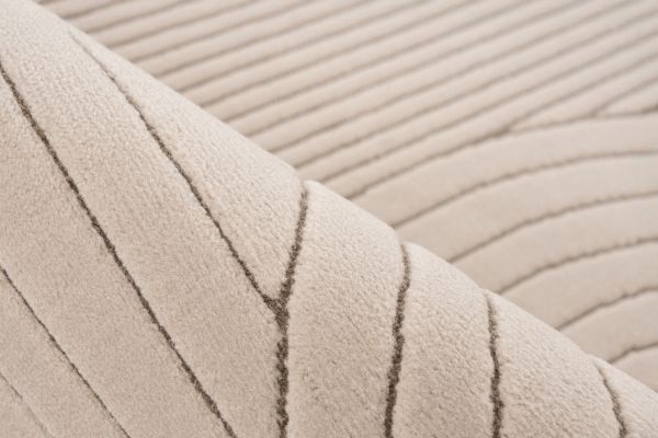 Webteppich NAPOLI ca. 160x230cm in Farbe taupe Webteppich NAPOLI ca. 160x230cm in Farbe taupe, Wolle, Teppich, Beige, gestreift, Textur