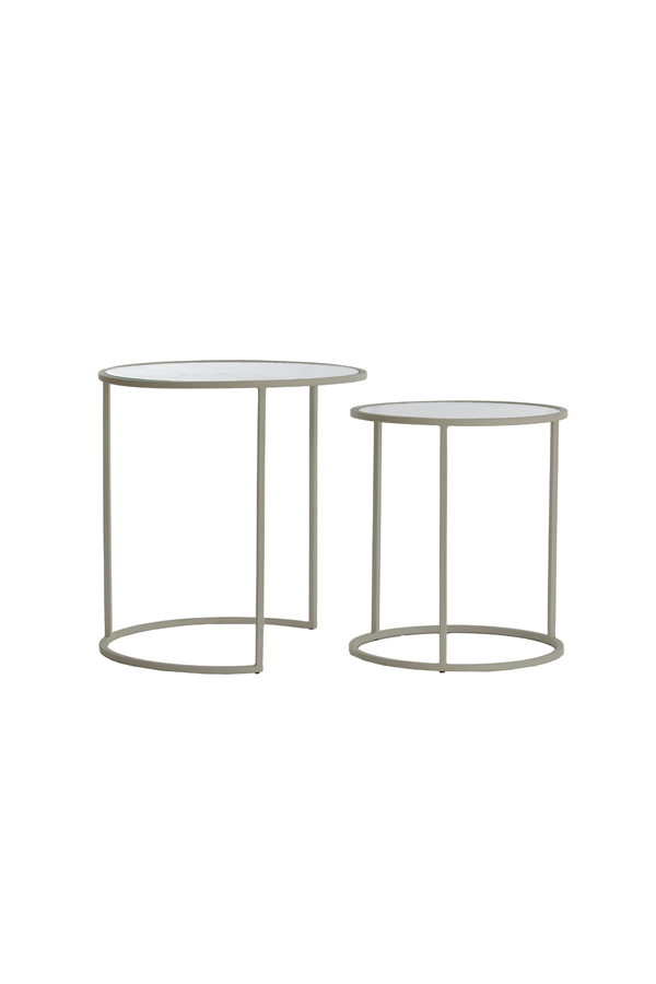 Light & Living Beistelltisch-Set TALCA in Farbe creme, klar, Kaffeetisch, Mobiliar, Tabelle