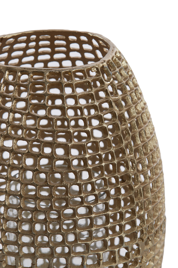 Windlicht MARCIO in antik gold, Glas klar