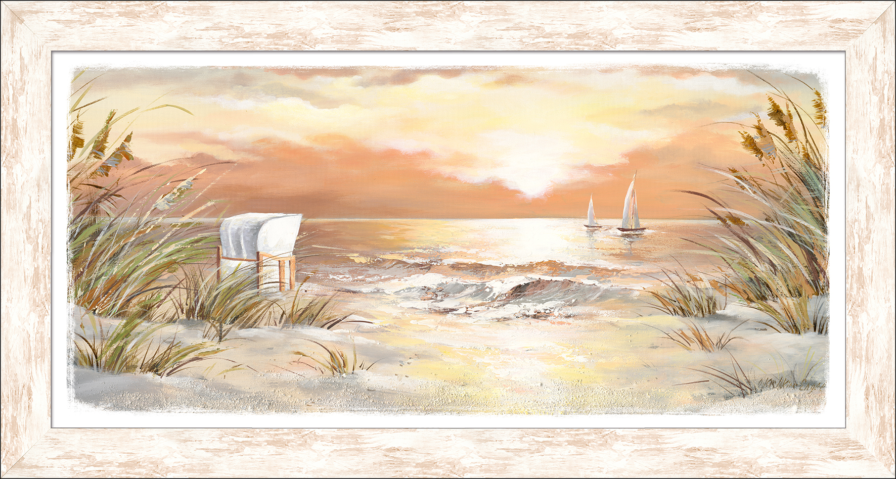 PRO ART New Classic Wood 129x69cm Sunset On The Beach
