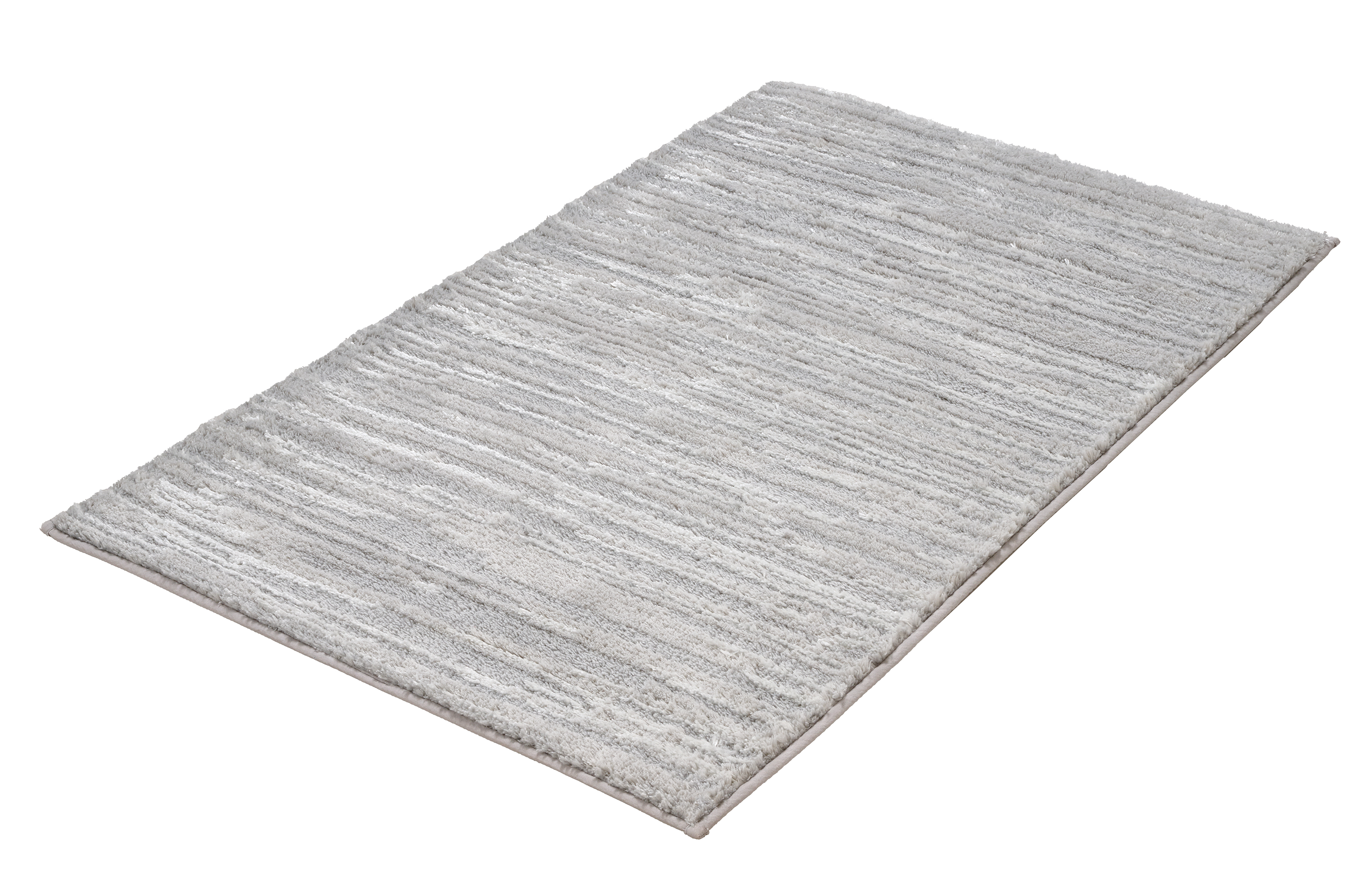 Kleine Wolke Badteppich GLOW ca. 60x100cm in Farbe Auster, Teppich, Shaggy, grau, Kuschelstoff, Langflor