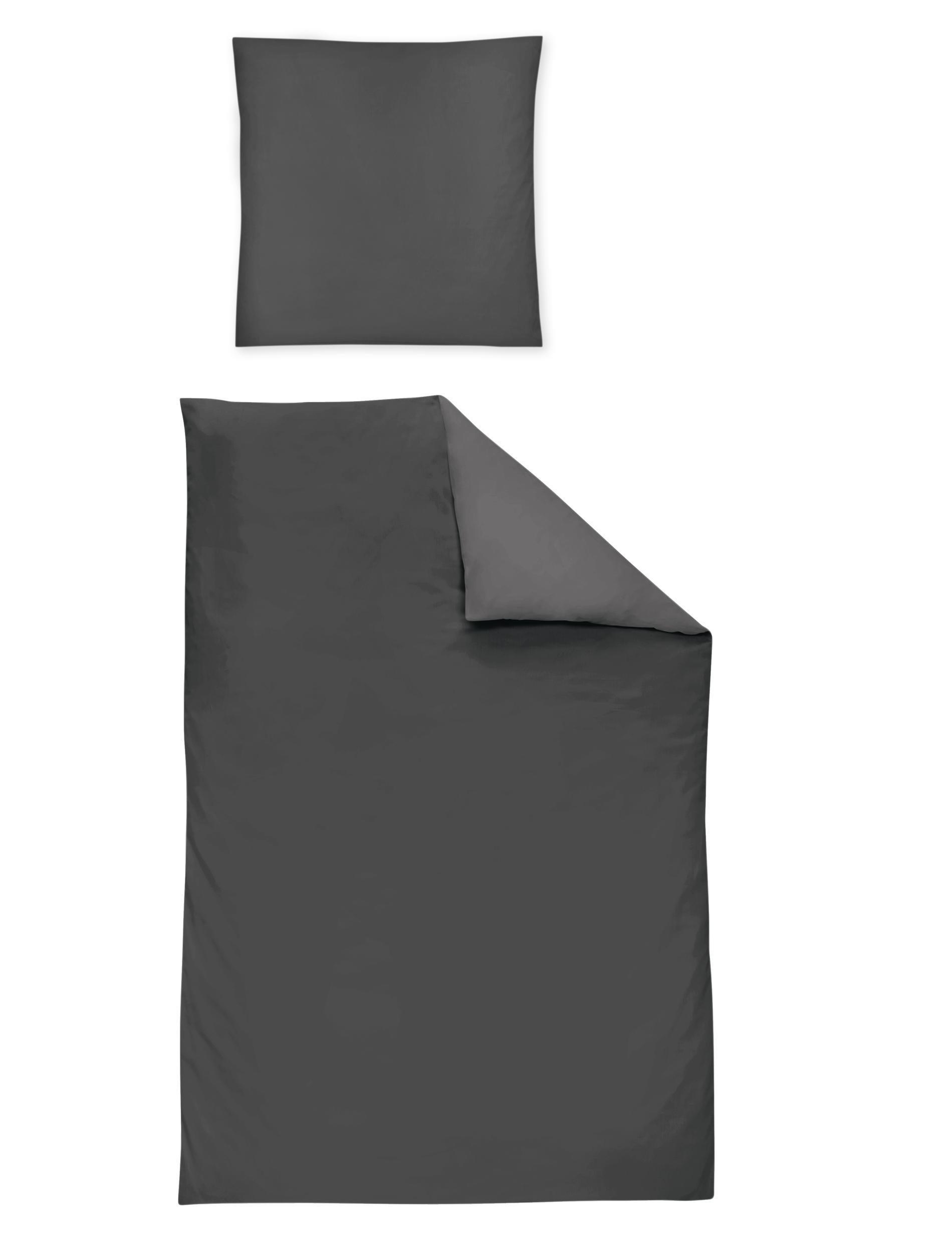 Irisette Mako-Satin-Bettwäsche PARIS ca. 135x200 cm in Farbe anthrazit