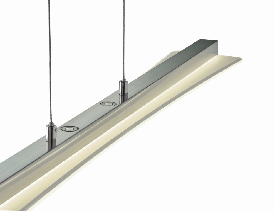 Reality Leuchten LED-Pendelleuchte SMASH in Nickel matt, Glas weiß