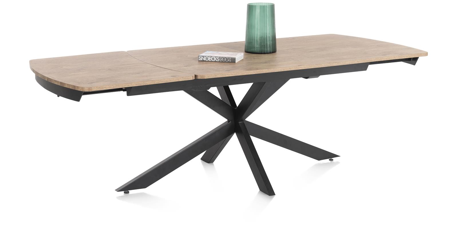 Henders & Hazel Ausziehtisch PAVALON 46783-BRN, Esstisch, Ausziehbar, Holzplatte, Metallgestell, Kreuzfuß