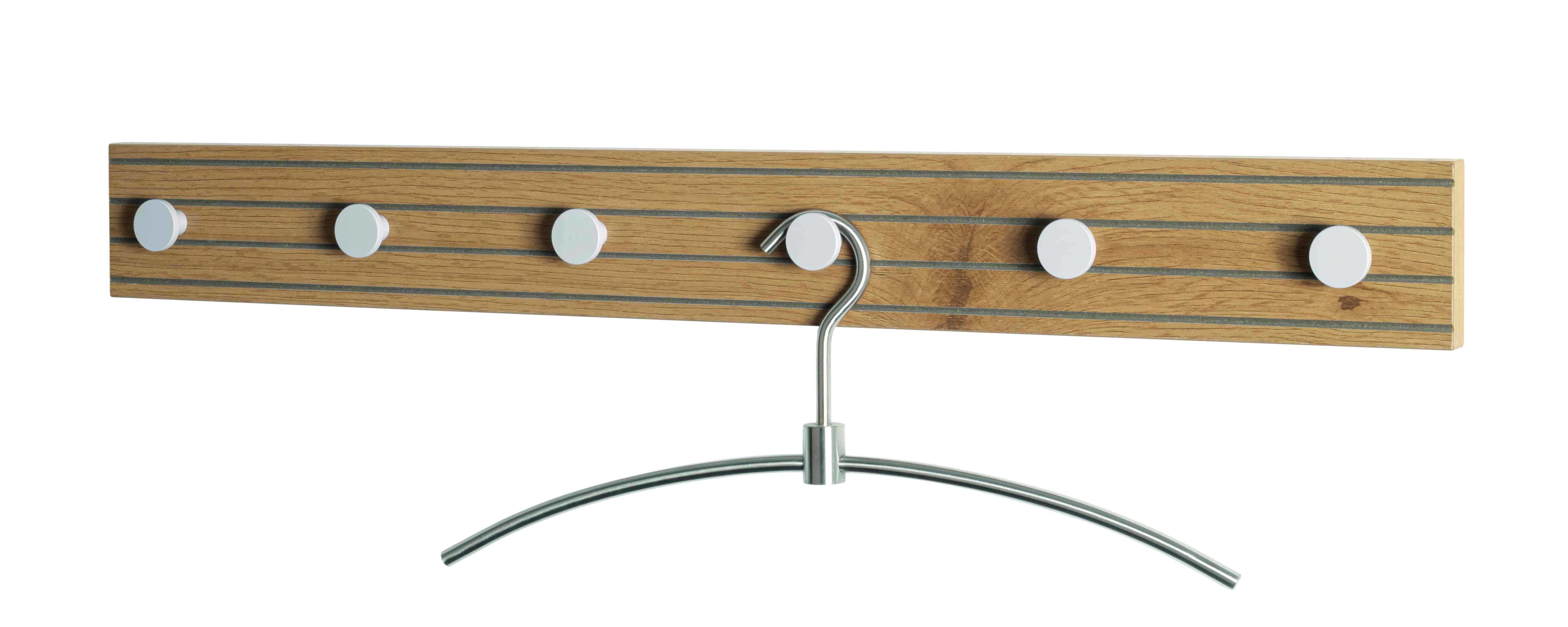 Haku Möbel Garderobenleiste POLAR ca.B80 H9 T4 cm in MDF Dekor Eiche natur, Moebel