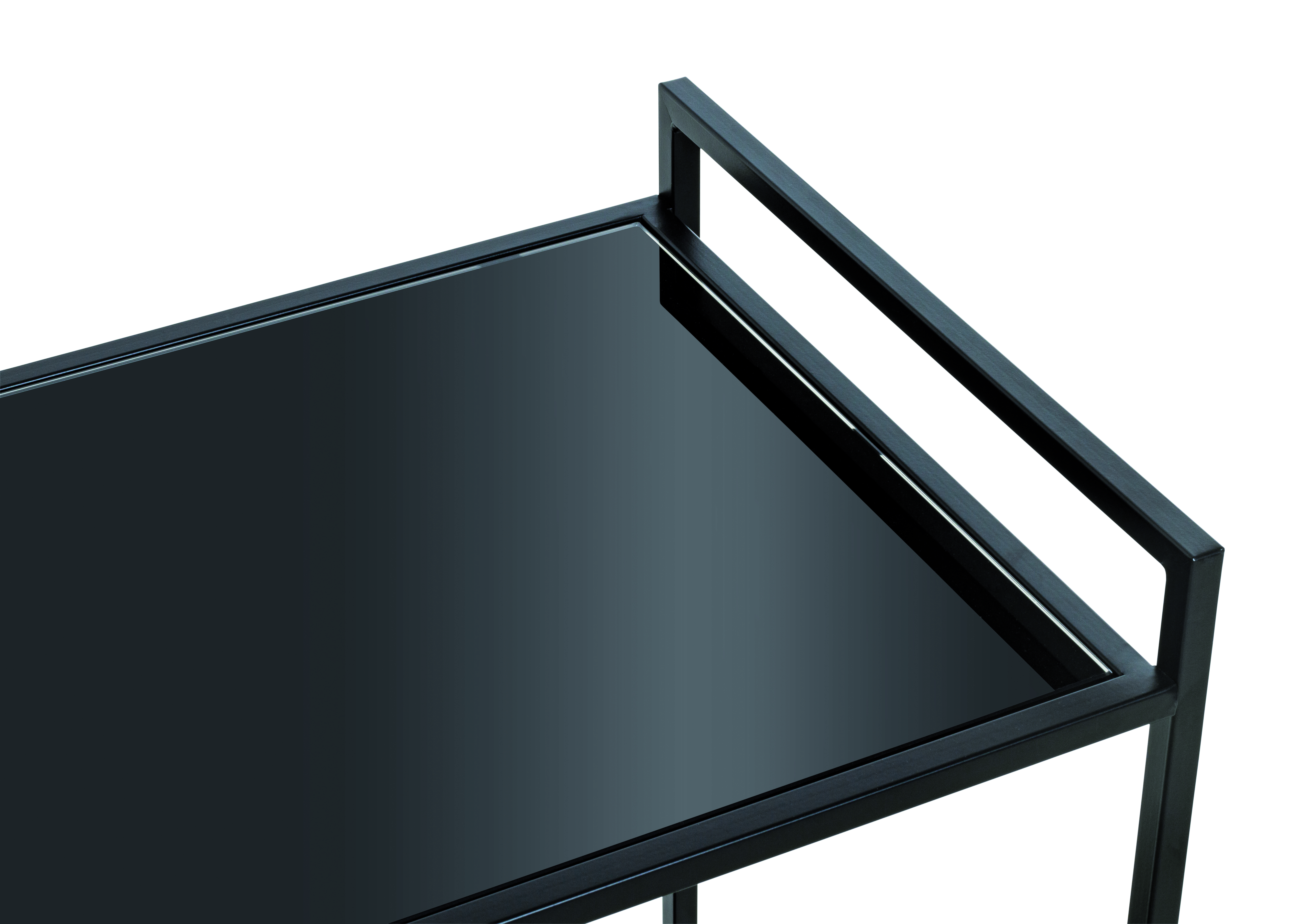 Haku Möbel Servierwagen MELBOURNE 2 aus Sicherheitsglas schwarz/Gestell Stahlrohr schwarz