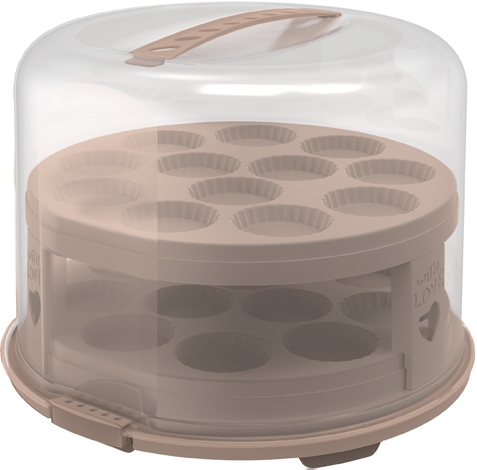 Rotho Tortenglocke XL 26cm mit Trays FRESH in Farbe Meadow Rose