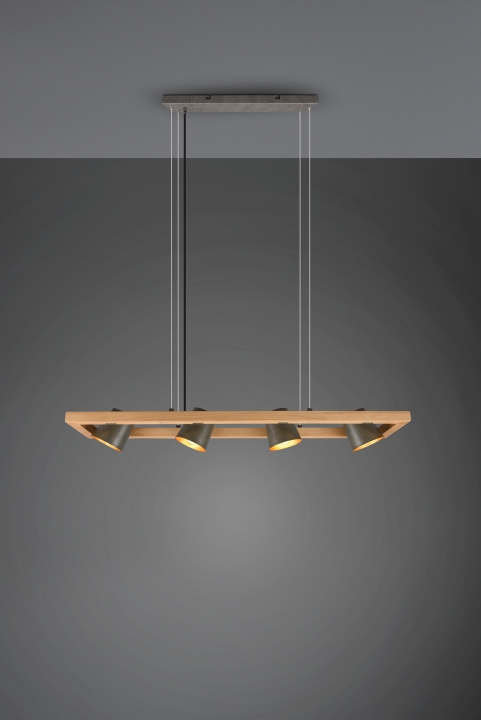 Trio Pendelleuchte Bell in Nickel antik, Nickel antik