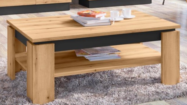 Couchtisch Corte ca. 110x43x67cm in Eiche Nachbildung/Cosmos grau