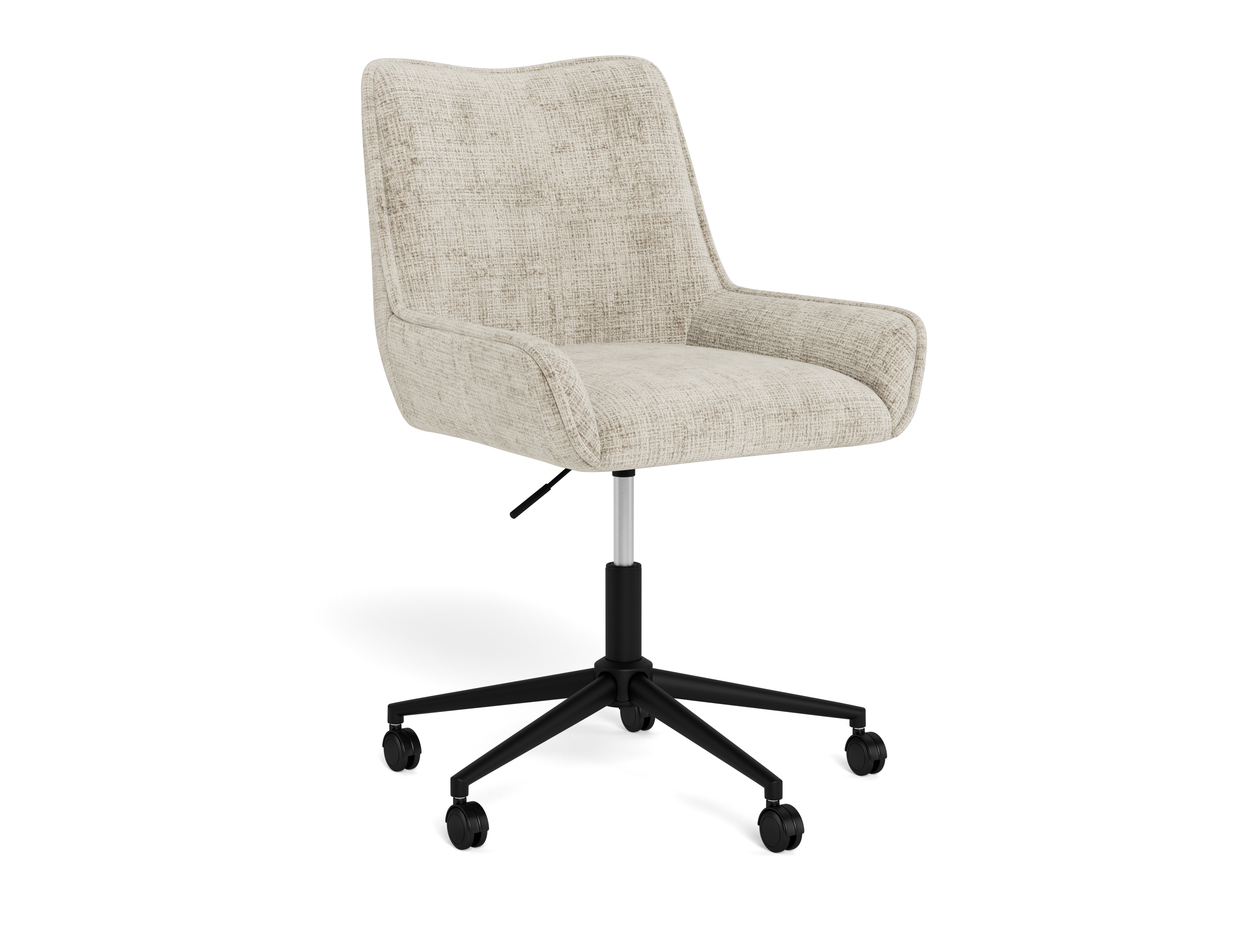Bürostuhl EDDIE in Stoff Juto Beige 4, Sessel, Bürostuhl, Beige Stoff, Schwebe-/Drehstuhl, Rollrollen