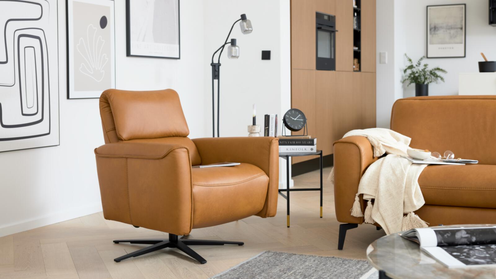 Interliving Relaxsessel IL 4544 in Leder Cloudy saddle