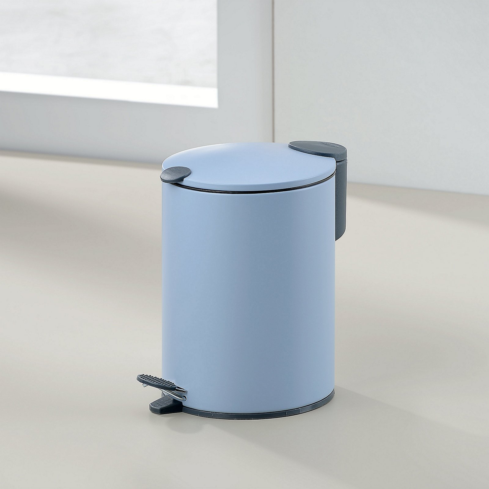 Kela Kosmetikeimer MATS in Farbe Nebelblau, Abfalleimer, Eimer, Mülleimer, Pedalabfalleimer, Rund, Abfalleimer, Mülleimer, Rundcontainer, Pedalabfalleimer, Blau