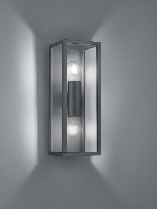 Trio Wandleuchte GARONNE in anthrazit, Glas transparent klar