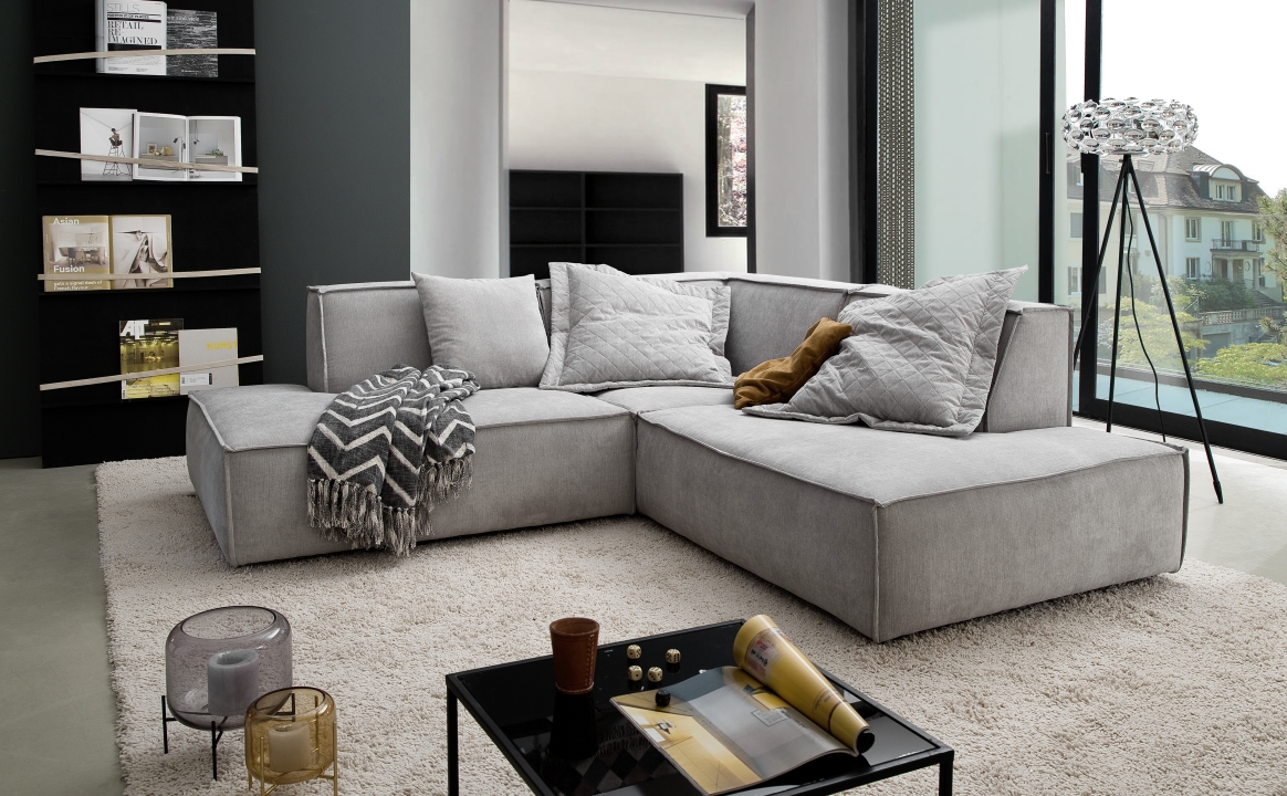 Candy Polsterecke SK-705 ca. 228x224cm in Stoff Matrix silver, Couch, Mobiliar, Wohnzimmer, Inneneinrichtung, Tabelle