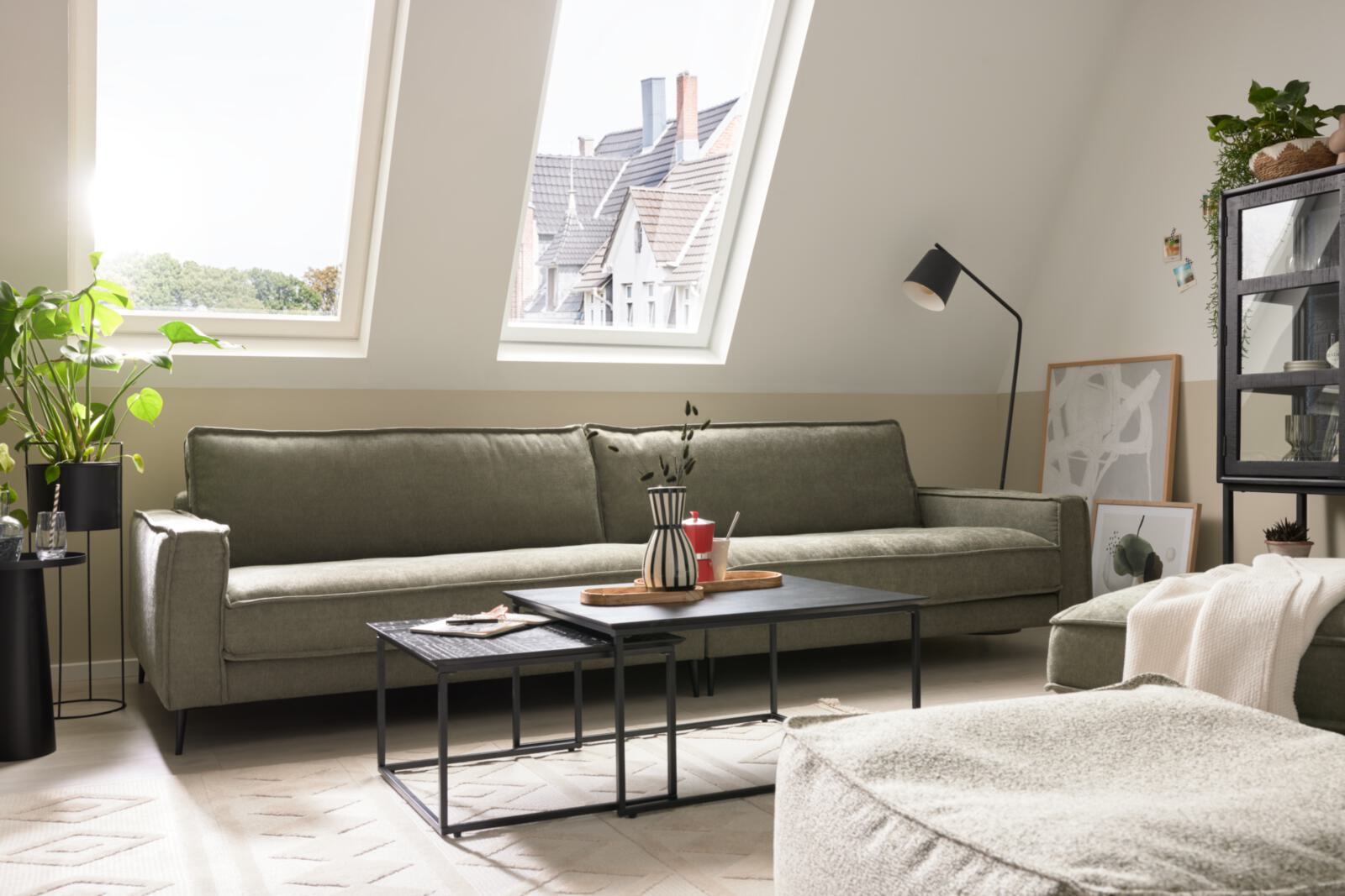 Roomio 3-Sitzer NO. 4102 in Stoff Yelda green