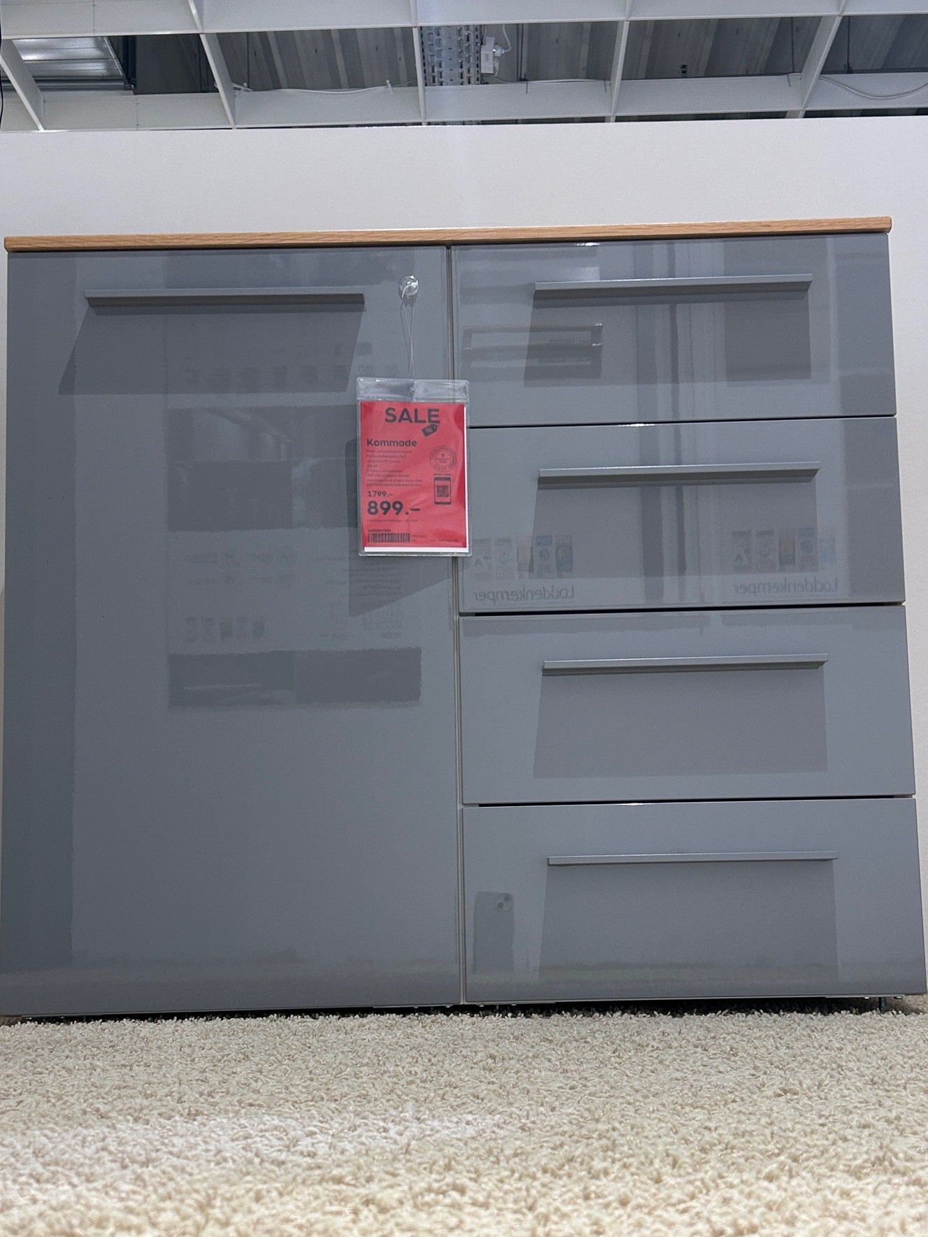 Loddenkemper Kommode MAXX ca. B:90 H:79 T:42cm in Front Lack platingrau hochgl