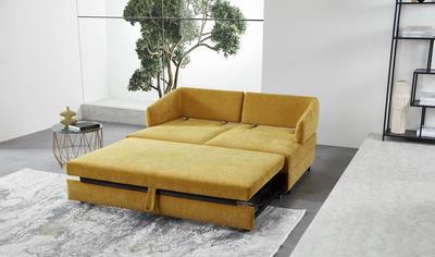 Schlafsofa EMILIA ca. 160x200 cm in Stoff gelb