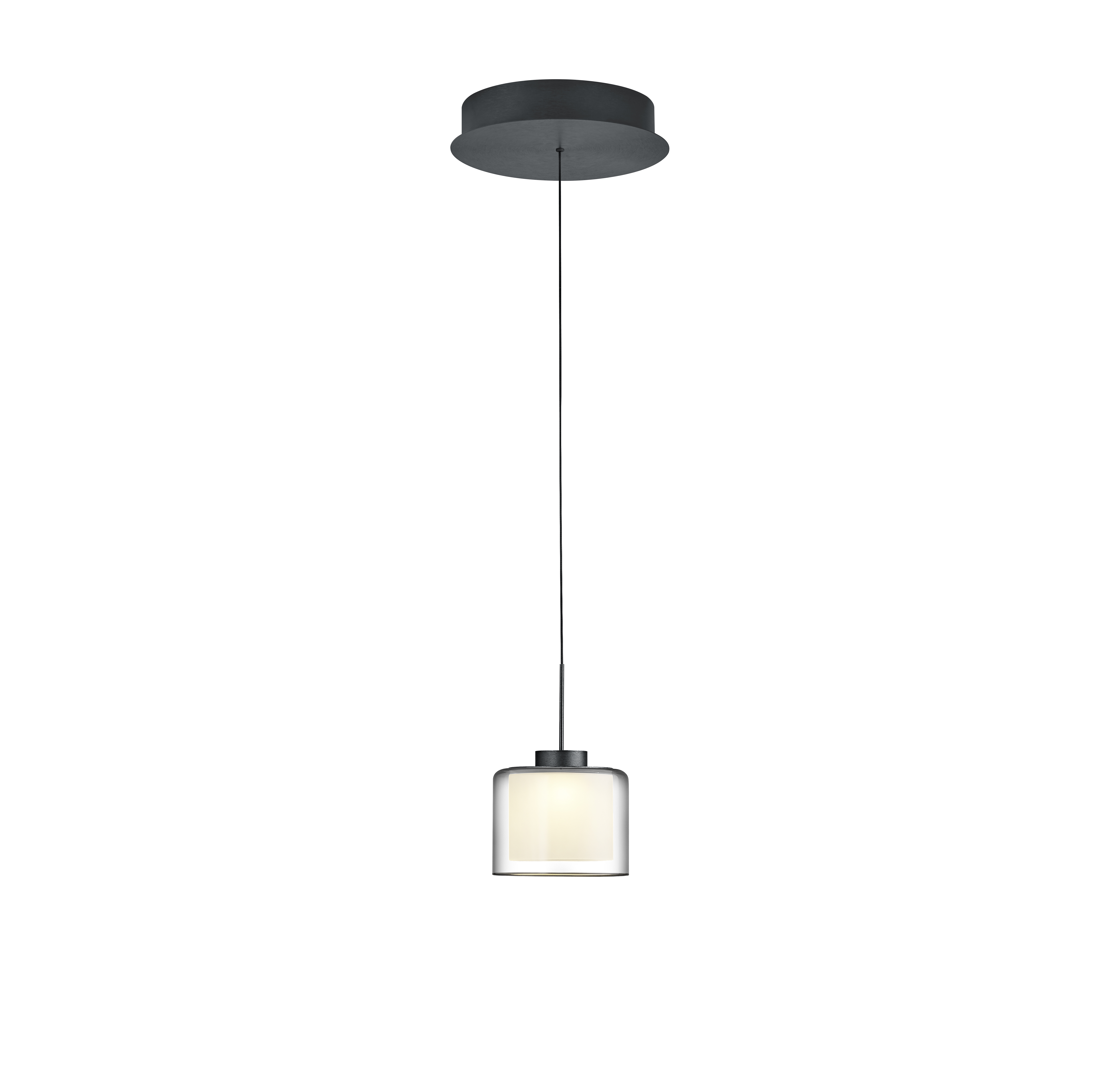 Elements by Bankamp LED-Pendelleuchte KLARA in Aluminium mattiert/Rauchglas B-Leuchten LED-Pendelleuchte KLARA in Aluminium mattiert/Rauchglas