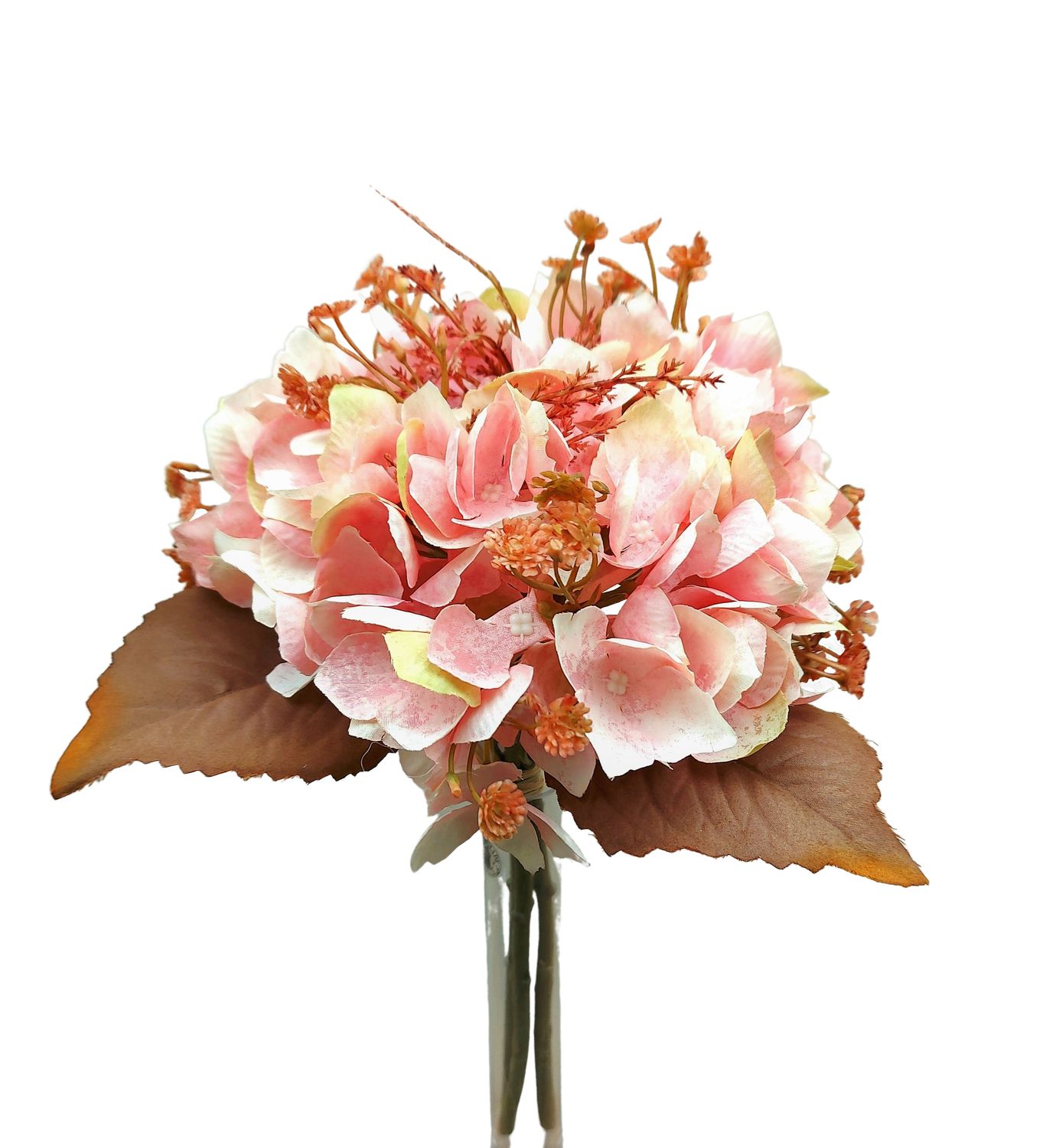 Hortensienbund 34 cm Vintage in rosa-marone