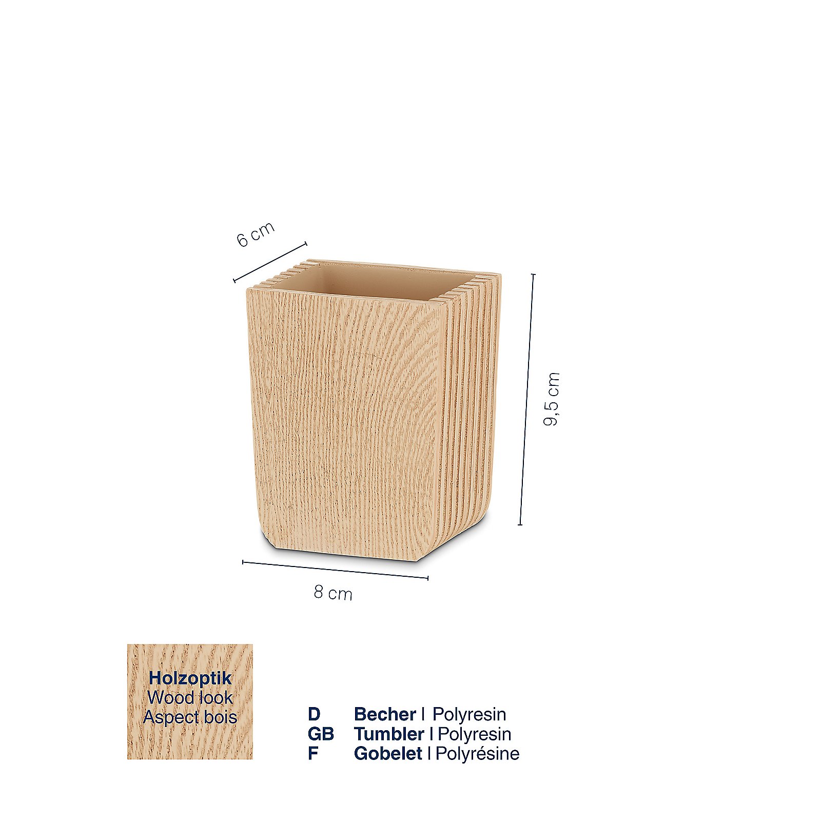 Kela Becher KAIU in natur, Sperrholz, Holz, Töpferei, Krug