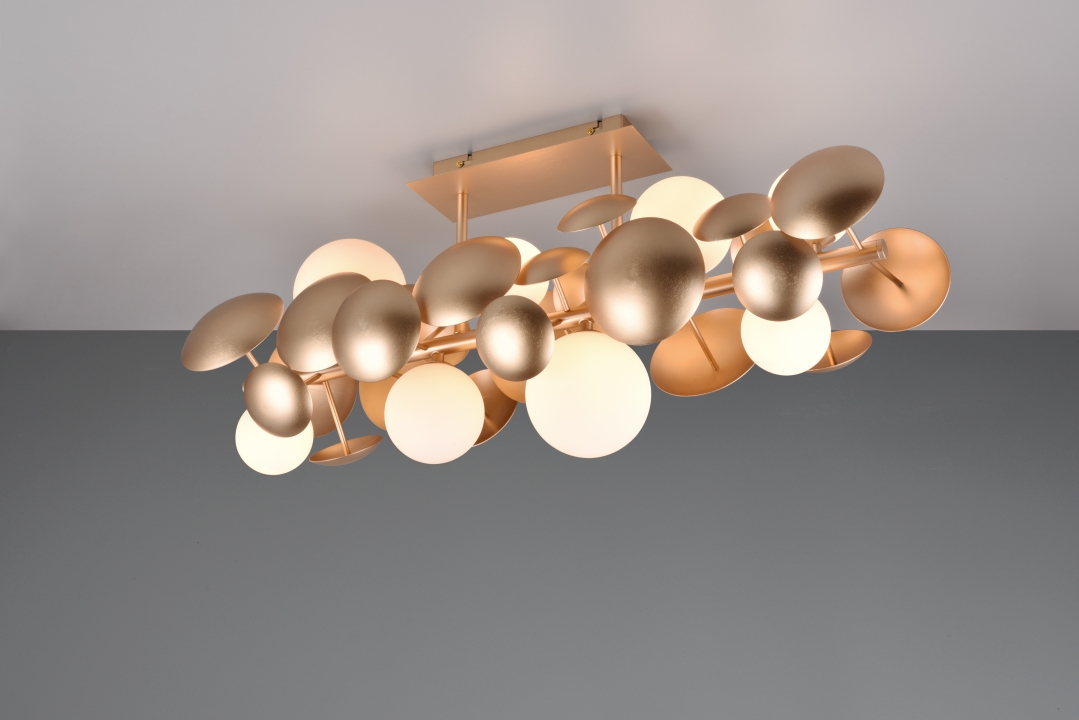 Trio Select Deckenleuchte BUBBLE in goldfarbig