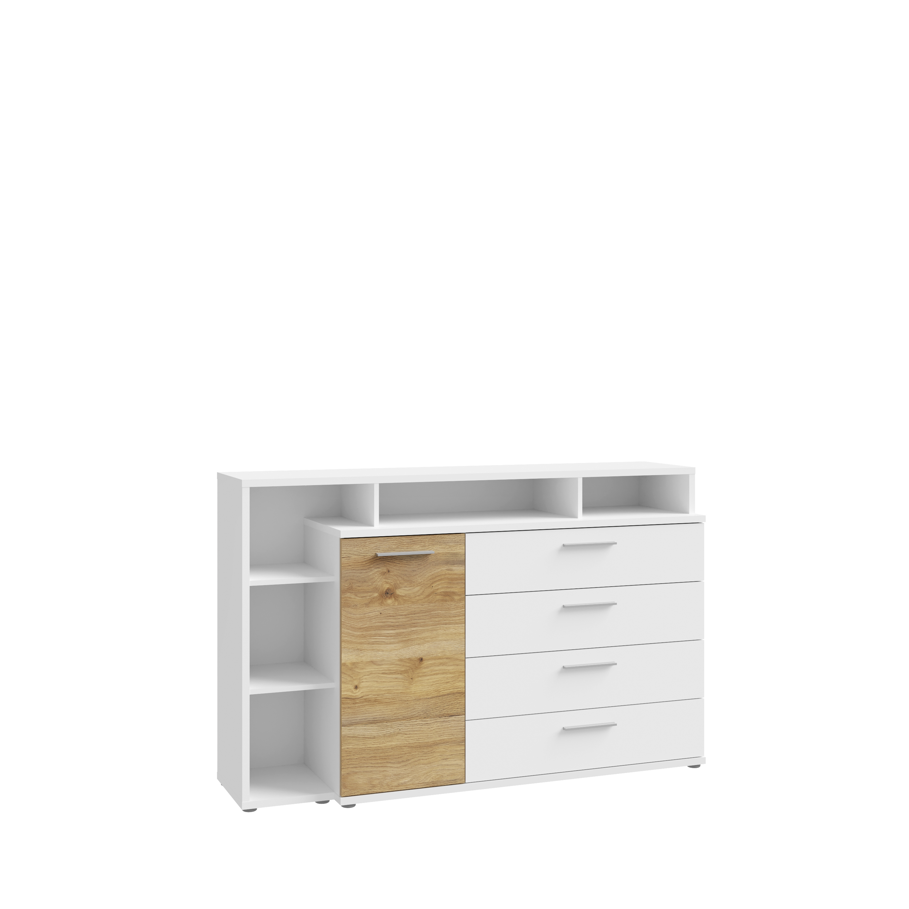 Forte Fabryki Mebli Kommode MAYACUS ca.153x99x41 cm in weiß/Mauvella Oak M949