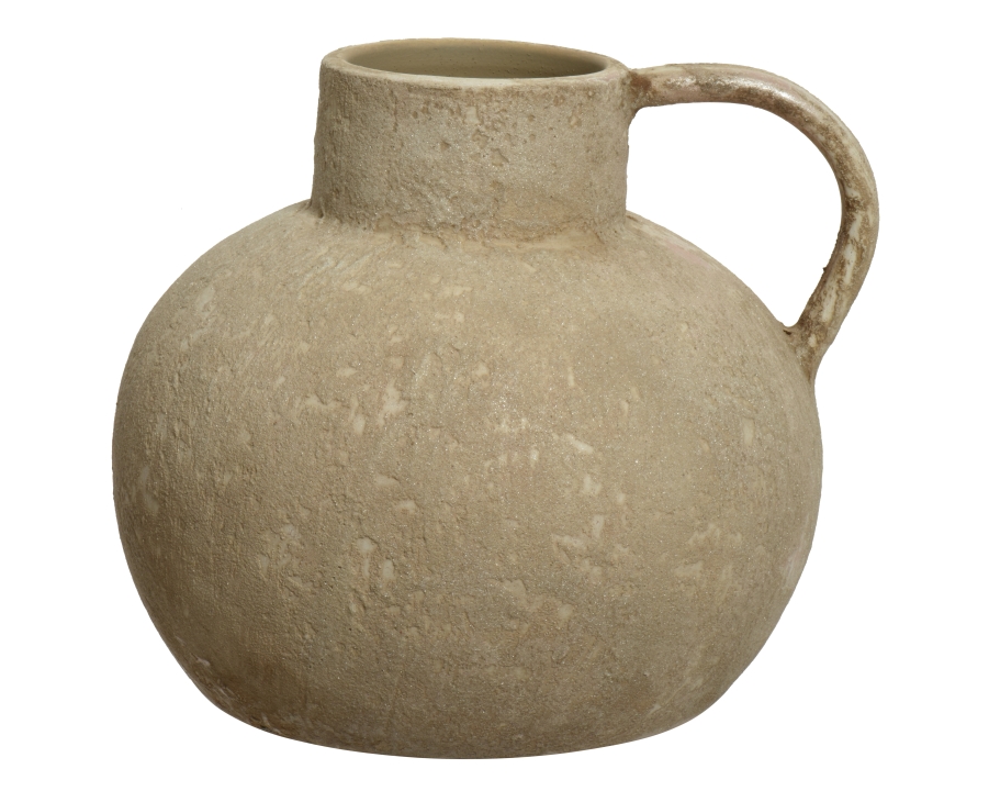 Kaemingk Kanne ca. H24 cm, D28 cm in Fb. weiss/farbe(n), Kanne, Wasserkrug, Töpferei, Krug