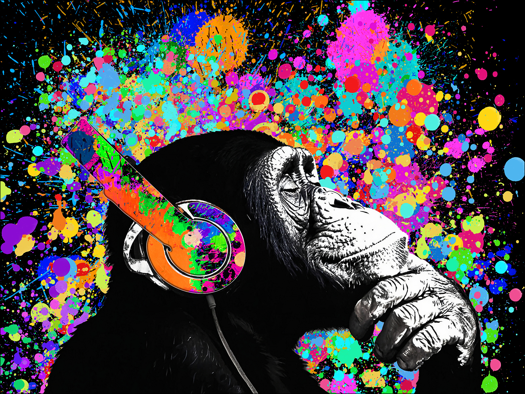 PRO ART Canvas-Art Junges Wohnen 80x60cm Animals With Headphones